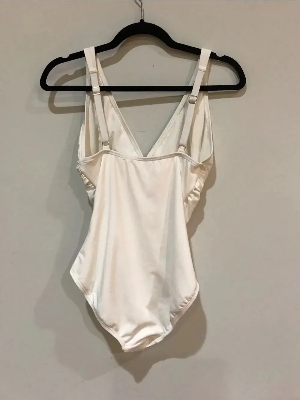 MICHAEL Michael Kors Cream One-Piece Swimsuit with Gold Ring Detail